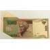 INDONESIA 2001 . FIVE THOUSAND 5,000  RUPIAH BANKNOTE . ERROR . WRONG FOLD